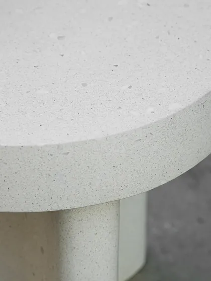 Explore the variety of our custom tables and consoles. From multi-color concrete slabs and Venetian terrazzo tops to pieces with intricate brass inlays and leaf imprints, each one is handcrafted to be uniquely yours.