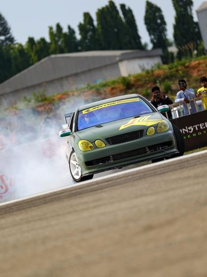 The Lexus drift car holds a perfect slide, showcasing the driver's incredible skill. Our drift shows are a major highlight and a huge crowd-puller.