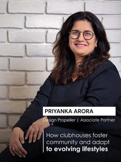 Design is a human endeavor. This is Priyanka Arora, our Associate Partner, who led the design for the Elevate Clubhouse. Her vision was to craft a space that fosters community and adapts to evolving lifestyles, turning a shared amenity into the emotional heart of the development.