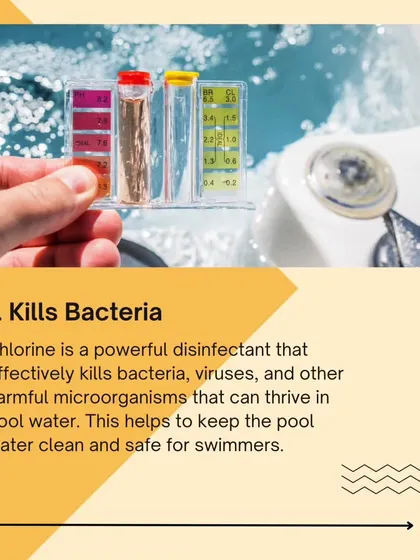 Reason #1 why chlorine is good: It's a powerful disinfectant that kills harmful bacteria and viruses that can thrive in pool water. This is what keeps the pool a safe environment for swimmers.