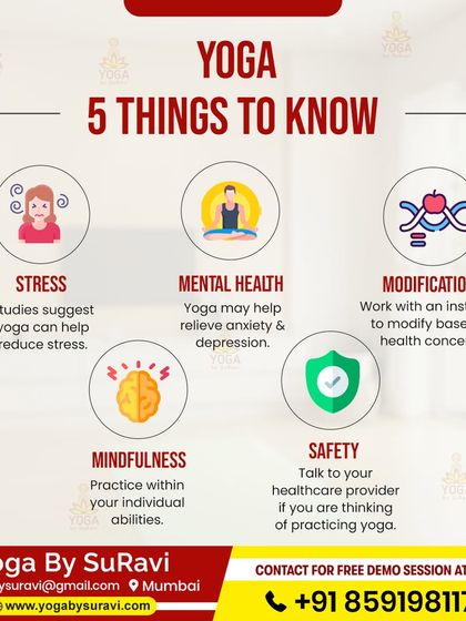 Here are five key things to know about yoga, covering its benefits for stress, mental health, and the importance of modifications and safety.