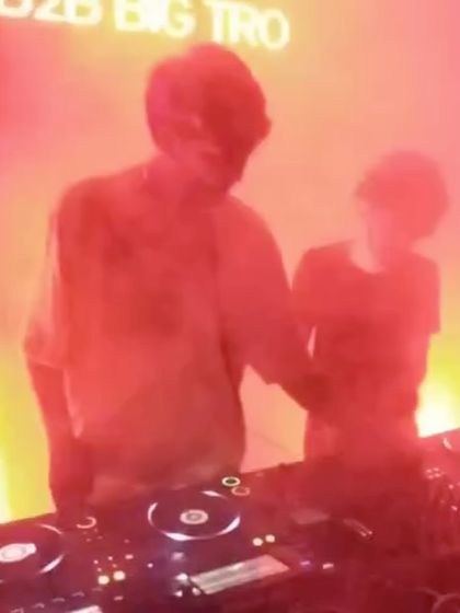 Another shot from my back to back set with Big Trouble. The red haze and intense focus capture the energy of our UK garage and bass music performance.