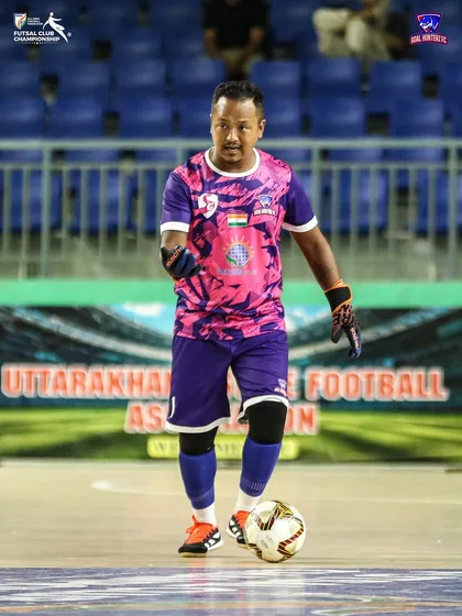 Our goalkeeper looking confident with the ball.