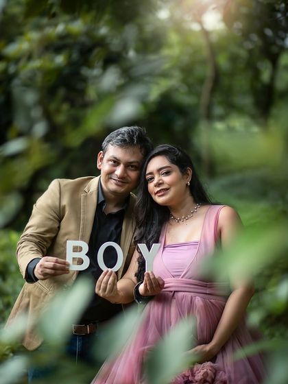 A close-up shot with "BOY" letters, a sweet and simple way to share your joy with family and friends.