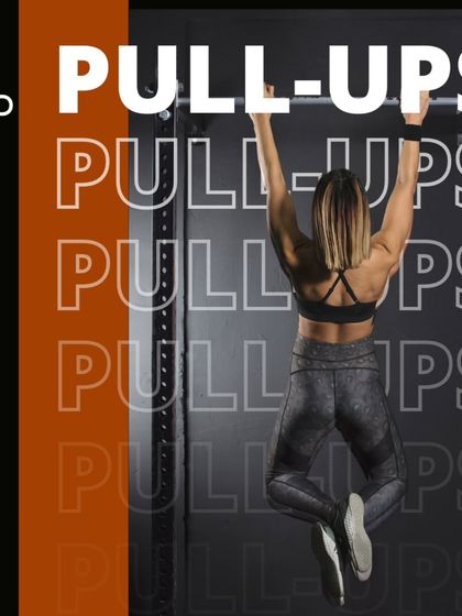 A strong back is built with exercises like pull-ups. This graphic highlights a key movement for developing upper body strength and posture, perfect for our female clients.