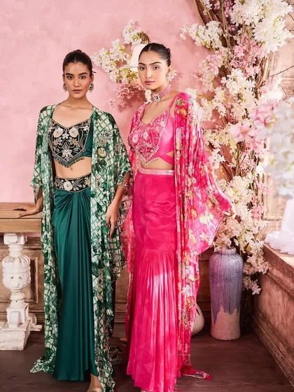A glimpse into a large-scale campaign for Krisha Sunny Ramani's festive collection. My work involved creating complementary yet distinct looks for multiple models, ensuring each one harmonized with the vibrant, detailed couture.