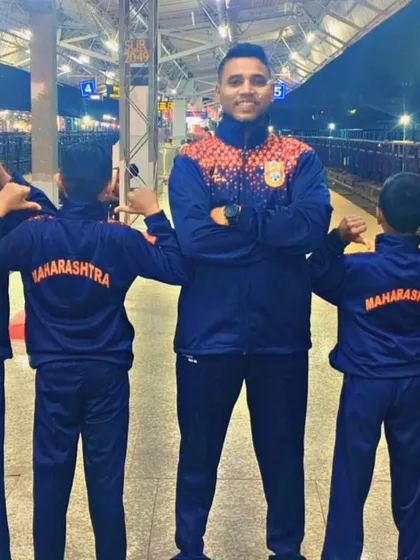 Unstoppable. Our coach, Fayaz Jamadar, with the young athletes of the Maharashtra team. They carry the pride of our state and our academy as they embark on their journey to the national yogasana championship.