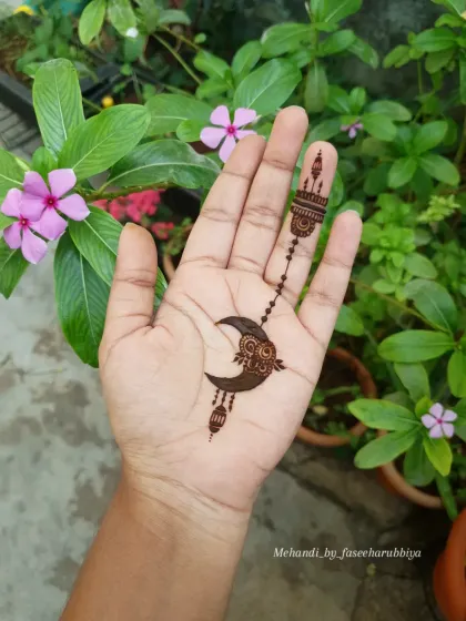 Ramadan Mubarak. A beautiful moon and lantern design to welcome the holy month.