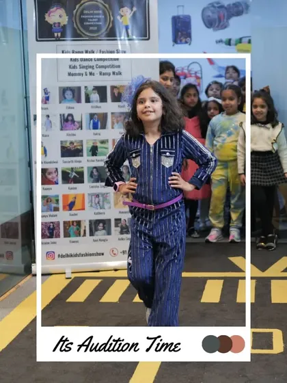 A stylish striped jumpsuit and a great pose make this participant stand out. We see so much creativity during our auditions.