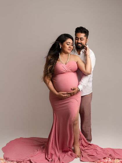 Another beautiful moment from this session, showing the gentle interaction and love between the couple.