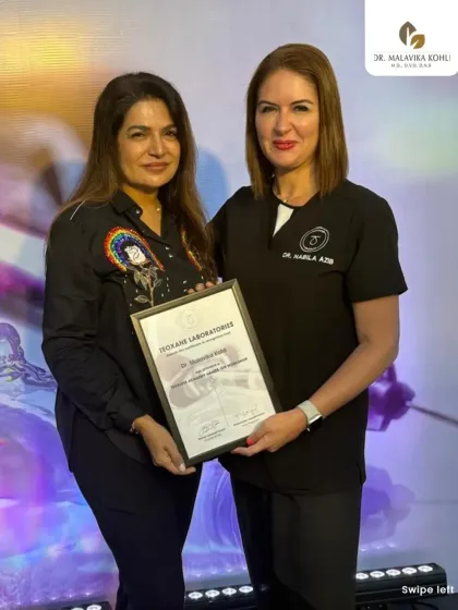 Receiving my certificate after the Teoxane masterclass. The training covered advanced techniques for sharpening jawlines and restoring volume to the midface and tear troughs.