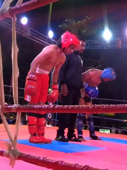 The referee gives the final decision. We are proud of the silver medal performance.