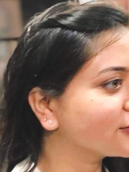 A double lobe piercing done with precision. I can create custom arrangements and help you select jewelry to build your unique ear story.