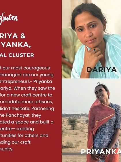 Dariya and Priyanka are two of our most courageous young craft managers. They partnered with the local Panchayat to renovate a space and build a new craft center, creating more opportunities for their community.