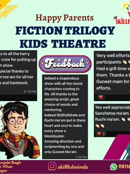 More wonderful feedback from parents, appreciating the "stupendous show" and the efforts of our scriptwriter and director.