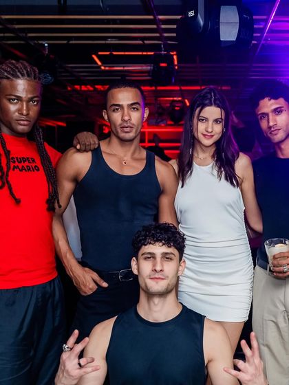 A group of international models and artists who attended my party.