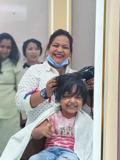 The best sound in our salon is a happy laugh. We make sure even our youngest clients have a fun and comfortable experience, leaving with a great haircut and a big smile.