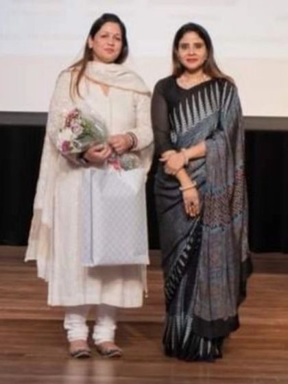 Being felicitated on stage at The Northcap University. It's always an honor to be invited to share my knowledge with the next generation.