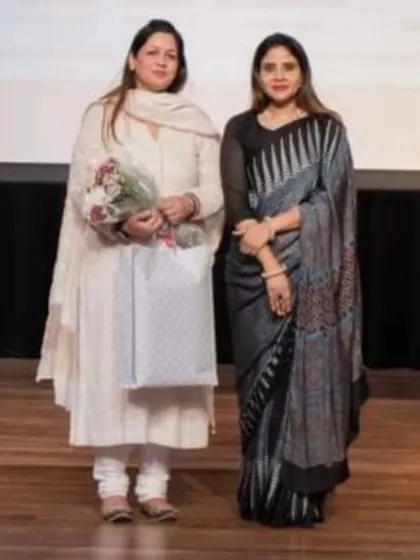 Being felicitated on stage at The Northcap University. It's always an honor to be invited to share my knowledge with the next generation.