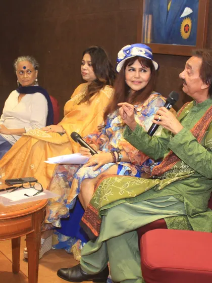 A candid shot from the panel, showing the engaging and lively conversation we had about the making of this magnum opus.