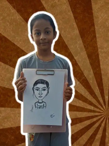 And here's another cute dolly from the same event. I love seeing their happy faces when they compare their drawings.
