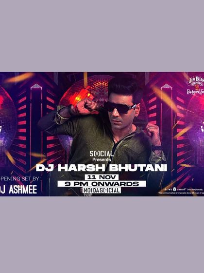 A poster for a night where I had the opening set for the very talented DJ Harsh Bhutani.