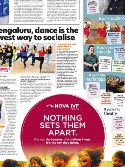 We were so proud to be featured in the Bangalore Times. The article highlights how our dance events are creating a new way for people in the city to socialize, connect, and build a real sense of community.