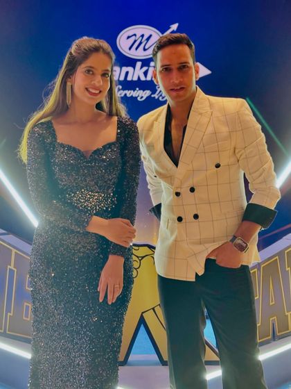 Two is better than one. Posing with my co-host at the Mankind Pharma event at The Westin Himalayas.