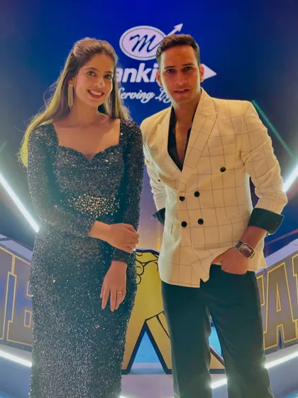 Two is better than one. Posing with my co-host at the Mankind Pharma event at The Westin Himalayas.