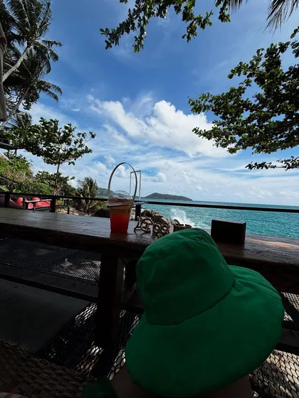 A first-person view from my table at the cliff cafe, making my audience feel like they are there with me.