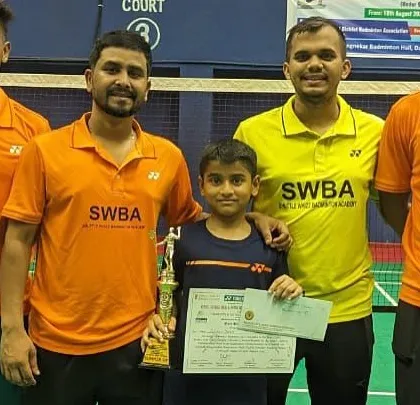 The coaching team with our silver medalist, Ajinkya Desai. We believe in celebrating every milestone on the journey to success.