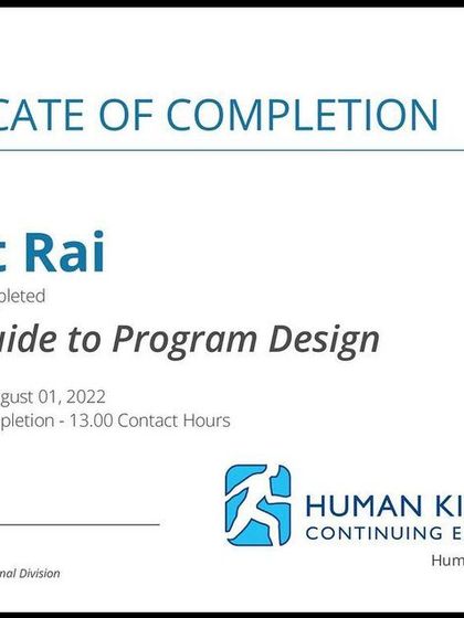 Snehit Rai - Professional Development for S&C Coaches My Credentials & Professional Development photo 20