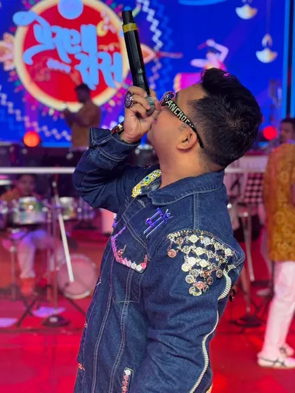 A side view of my embellished denim jacket, showing the detailed embroidery and custom touches that make my outfits stand out.