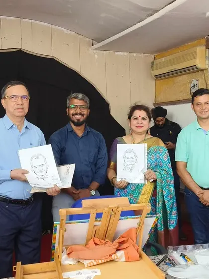 The best part of any workshop is seeing what everyone creates. At a World Cartoonist Day event, I had the pleasure of drawing caricatures for the guests. Seeing them hold up their portraits with smiles is the ultimate reward.