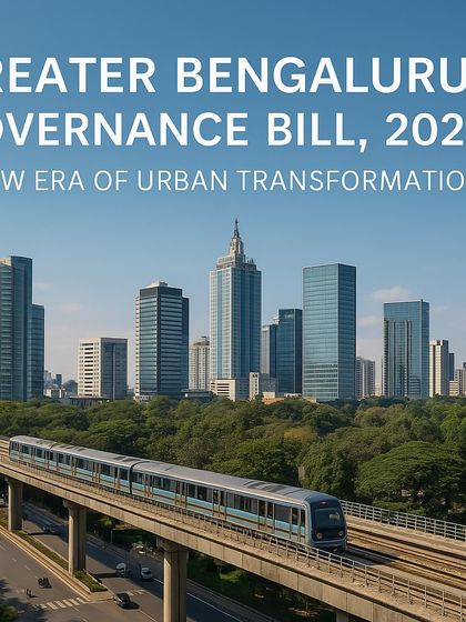 This image of Bengaluru's skyline represents the urban transformation envisioned by the Greater Bengaluru Governance Bill, 2024. I analyze such legislation to advise my clients on how future governance changes will impact their property rights and investments.