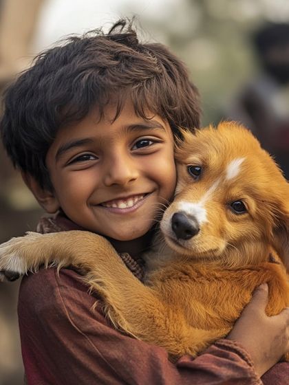 A boy and his new best friend. These moments of connection remind us of our shared responsibility to care for the vulnerable animals in our communities.