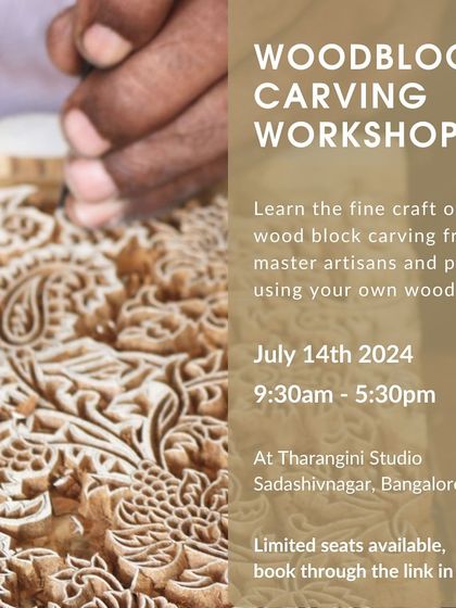 Learn the fine craft of woodblock carving from our master artisans. This poster announces one of our most popular workshops, offering a deep dive into the heart of our craft.