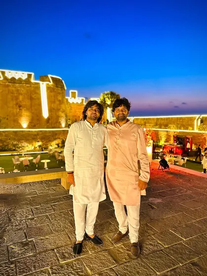 A candid moment at Pani Kotha, Diu, with my bandmate.