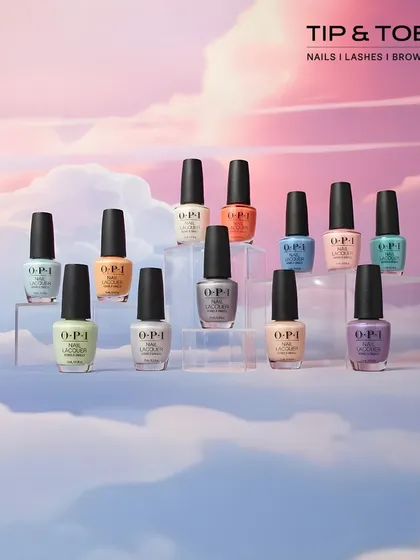 Hello summer, hello OPI! Get vacation-ready with this vibrant new collection of OPI shades, set against a dreamy sky.