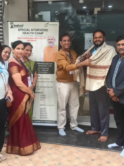 I was deeply humbled to be felicitated during a Special Ayurvedic Health Camp we organized. This recognition was for my contributions to society through Ayurveda, and it inspires me to continue making holistic health accessible to all.