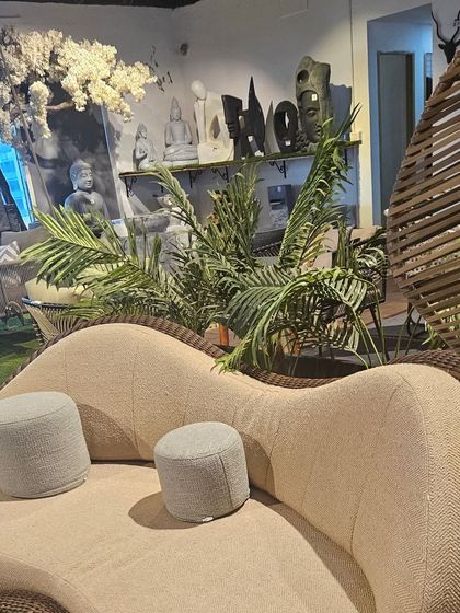 This uniquely shaped daybed is one of the many statement pieces you can find at our showroom. We offer choices for every taste, from bold and artistic to simple and elegant.