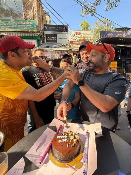 More cake feeding and fun. We never miss a chance to celebrate.