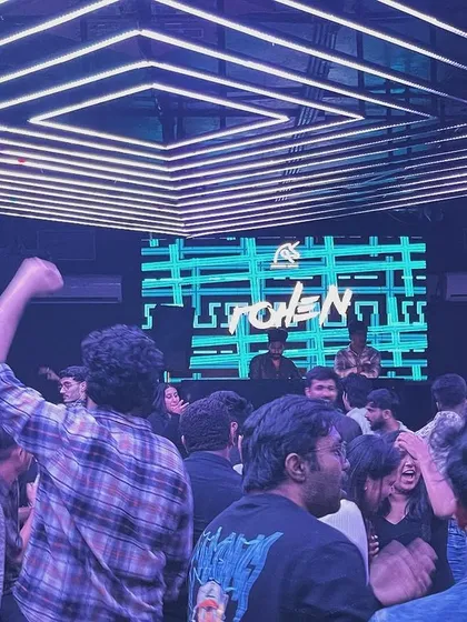 The crowd at Unicorn House, fully engaged and loving the music.