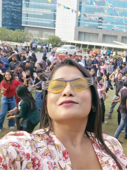 A cool selfie moment during the Holi festivities. My fun-loving personality shines through at these events.