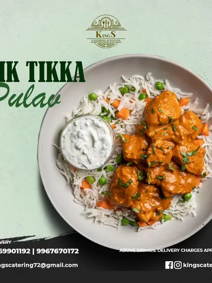 My Chicken Tikka Pulao is a symphony of spices and tender chicken. Served with a cooling dip, it's a complete and satisfying meal.