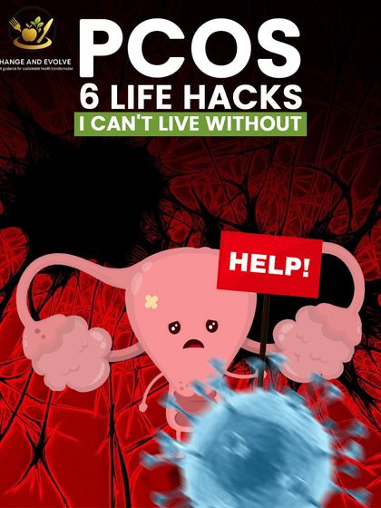 Managing PCOS is about building sustainable habits. This graphic outlines six life hacks I can't live without, designed to improve digestion, balance blood sugar, and reduce cravings.