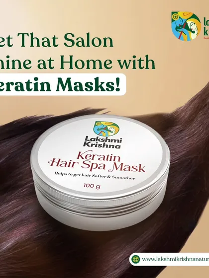 Get that salon shine at home with my Keratin Hair Spa Mask. It's designed to give your hair a deep conditioning treatment that leaves it softer, smoother, and incredibly shiny.
