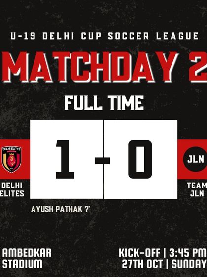 A 1-0 victory on Matchday 2 of the Delhi Cup, keeping our winning streak alive.