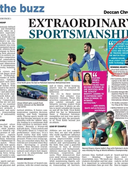 I was honored to be featured in the Deccan Chronicle, discussing the importance of sportsmanship. My coaching philosophy is built on the idea that athletes learn from both success and failure, which fosters mutual respect on and off the field.