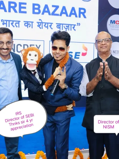 It's an honor to work with the leaders who regulate our financial markets. Here I am with Rancho alongside the IRS Director of SEBI and the Director of NISM, who have appreciated our unique approach to financial education for four years.